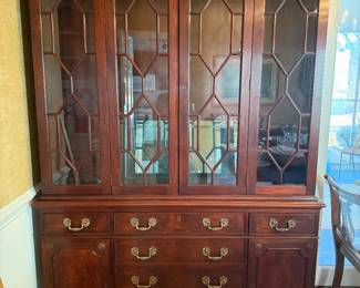 Gorgeous Kittinger china cabinet with silver drawer. The brand used for years in the White House! 