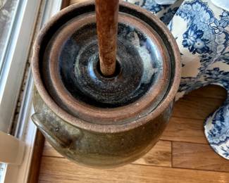 butter churn top showing lid and dasher