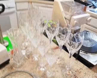 Crystal wine glasses. Also have some Lenox stemware and 2 Waterford champagne flutes