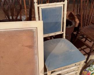 vintage card table and 4 folding chairs in attic - we still have some organizing to do in that room.