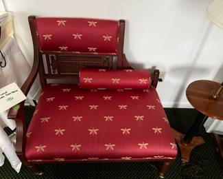 Eastlake "photographer" style chair with newer upholstery