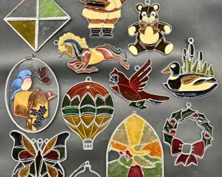 (12) Stained Glass Sun Catchers, Some Christmas