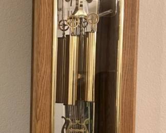 Vienna Regulator Wall Clock, Wood & Glass Case