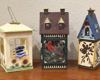 (3) Birdhouses, 2 are Lenox Winter Greetings Decor