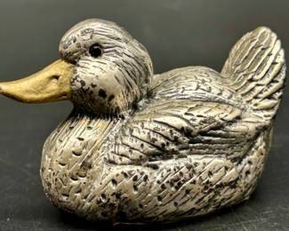 Gray Duck w/ Yellow Beak Figurine from Italy
