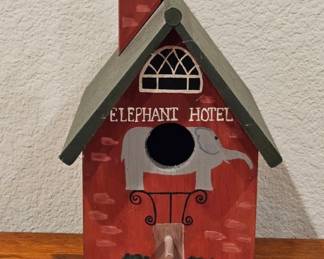 Little Red 'Elephant Hotel' Birdhouse for Decor