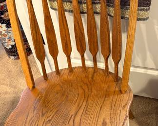 6 oak chairs, possibly Amish made