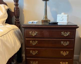 Ethan Allen nightstand, (we have 2) & we have 2 lamps