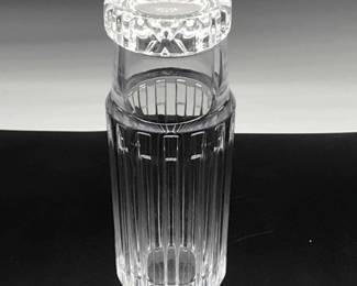 TIFFANY WATER DECANTER WITH REMOVEABLE GLASS.  VALUED AT $750.  This very special piece can be yours for $199.  Firm.  Tiffany shoppers KNOW the value of this special piece.  Design  Patern; ATLAS