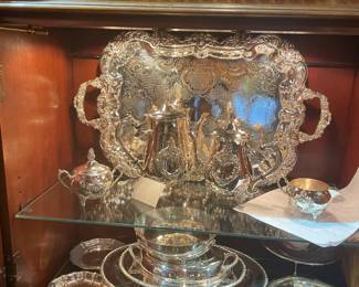 STUNNING NEW, Never used (still has packaging) silverplate tea set.  $499.