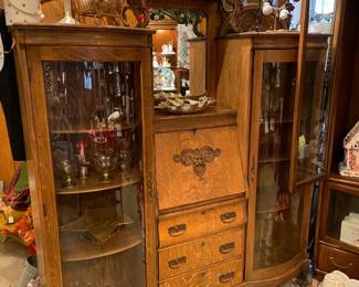 Owner paid close to $3000.  We have marked down to $350. Curved glass is orginal.  BEAUTIFUL piece!