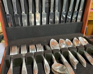 silverplated set of flatewear for 12. Birds of Paradise. $199