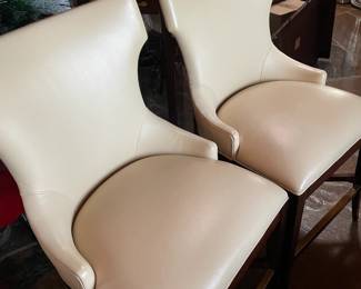 leather, dark hard wood. brass kickplate.  Italian.  400 each. must buy all 4