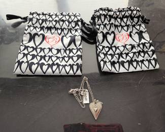 Brighton silver plated necklace and jewelry bags