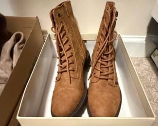 Nurture Womens Olive LaceUp Combat Boots