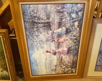 Victorian Ladies Garden Oil Painting