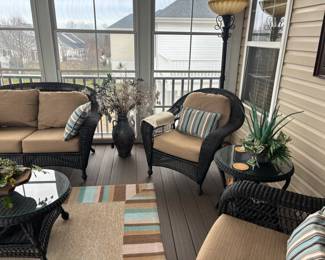 Jeco Piece Wicker Patio Furniture Set with Cushions