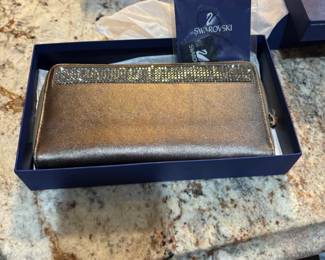 Swarovski Game Gun Metal Zip Wallet fifth image