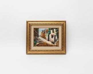 Original Oil Painting of European Street Scene by A. Maurie third image