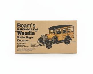Jim Beam Ford Model A Roadster Decanter and Jim Beam Ford Model A Woodie Station Wagon Decanter