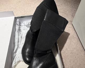 Black Leather and Mesh Blondo Zana Riding Boots