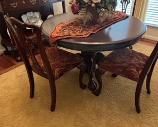 Antique Mahogany Dining Table with Ball and Claw Feet