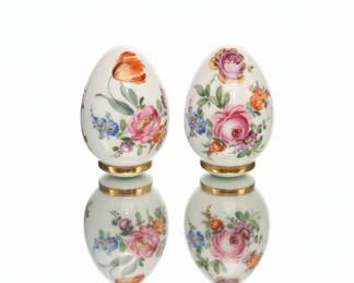 Porcelain Decorative Egg Dresden Style Germany third image