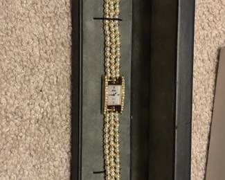 Bob Mackie Womens Pearl and Crystal Accent Watch second image