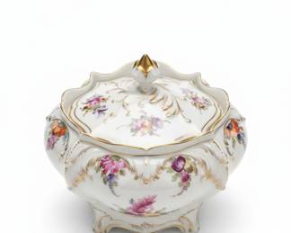 Dresden Porcelain Lidded Tureen with Floral Decor third image