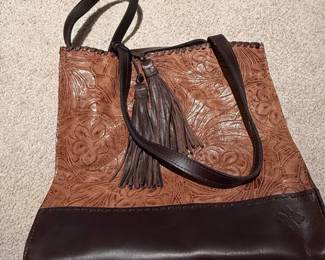 Patricia Nash Tooled Leather Tote Bag second image
