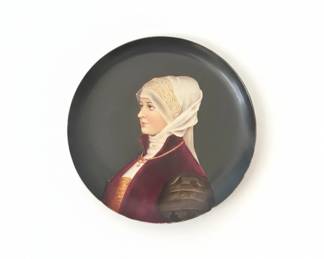 Antique HandPainted Porcelain Portrait Plate