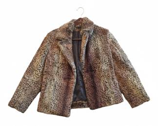 Unbranded Leopard Print Lamb Nappa Fur Jacket fourth image