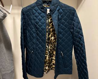 Laundry by Shelli Segal Quilted Jacket with Leopard Print Lining second image