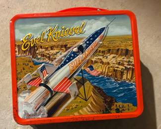 Evel Knievel American Eagle Metal Lunch Box with Thermos