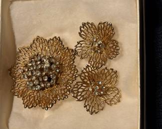Vintage Monet Cordelia Brooch and Earring Set