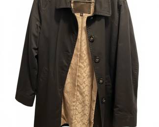 Coach Womens Black Trench Coat with Quilted Lining