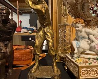 Vintage Bronze Golfer Statue