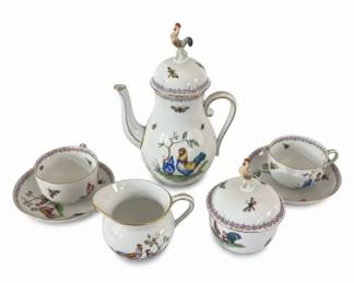 Herend Hungary Rothschild Bird Pattern Porcelain Coffee Set third image