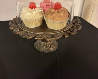 Decorative Cupcake Display Stand with Cloche