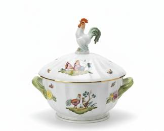 Herend Rothschild Bird Porcelain Tureen with Rooster Finial second image