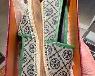 Tory Burch Perfect Navy Jacquard Espadrille Flats