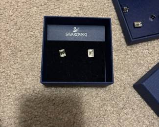 Swarovski Crystal Baguette Stud Earrings