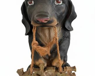 Black and Tan Dachshund Welcome Dog Statue third image