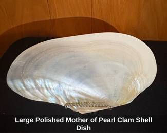 Large Polished Mother of Pearl Clam Shell Dish second image