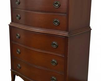 Dixie Furniture Federal Mahogany Bow Front Chest of Drawers