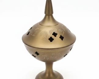 Vintage Brass Incense Burner with Lid India
