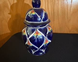 Talavera Pottery Ginger Jar with Lid