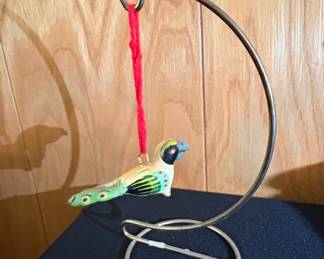 HandPainted Wooden Parrot Ornament from Tonala, Mexico