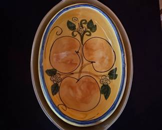 HandPainted Ceramic Fruit Dish with Metal Stand  PM Mexico
