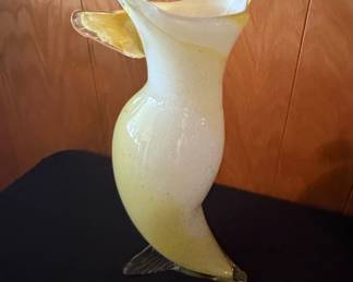 Murano Style Glass Owl Vase second image